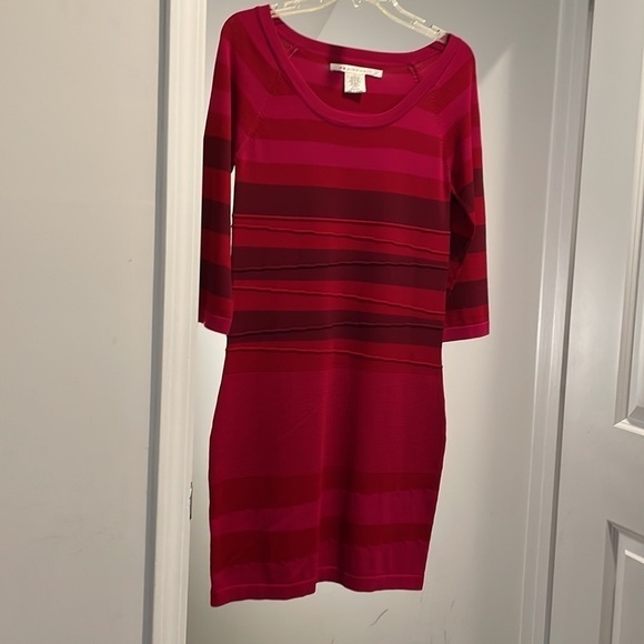 Max Studio Sweater Dress Size M Multicolor Stripes Business Feminine Effortless - Picture 9 of 14